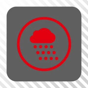 Rain Cloud Rounded Square Button Stockillustratie