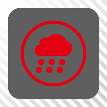 Rain Cloud Rounded Square Button Stockillustratie