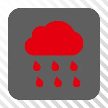 Rain Cloud Rounded Square Button イラスト素材