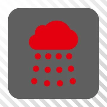 Rain Cloud Rounded Square Button Illustrazione stock