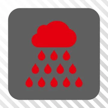 Rain Cloud Rounded Square Button 스톡 일러스트