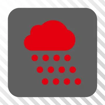 Rain Cloud Rounded Square Button Ilustración de archivo