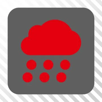 Rain Cloud Rounded Square Button Stock Illustration