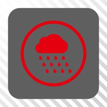 Rain Cloud Rounded Square Button Stockillustratie