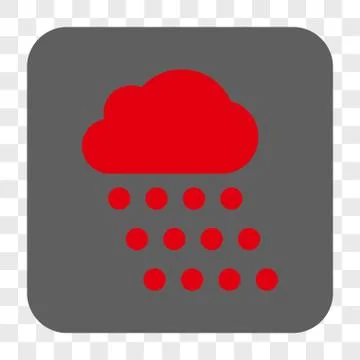 Rain Cloud Rounded Square Button 스톡 일러스트