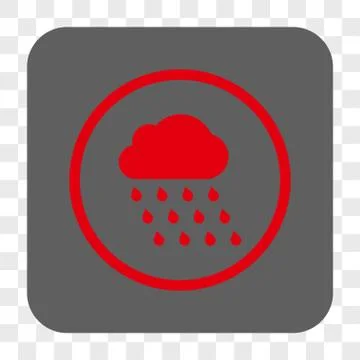 Rain Cloud Rounded Square Button Illustrazione stock