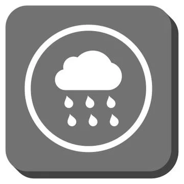 Rain Cloud Rounded Square Glyph Icon 스톡 일러스트