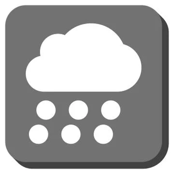 Rain Cloud Rounded Square Glyph Icon Illustrazione stock