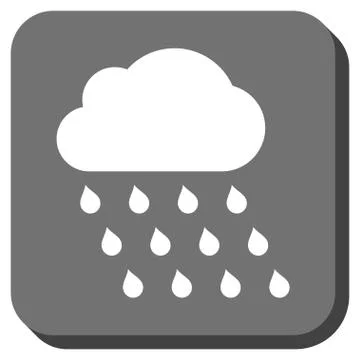 Rain Cloud Rounded Square Glyph Icon 스톡 일러스트