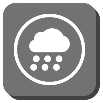 Rain Cloud Rounded Square Glyph Icon 스톡 일러스트