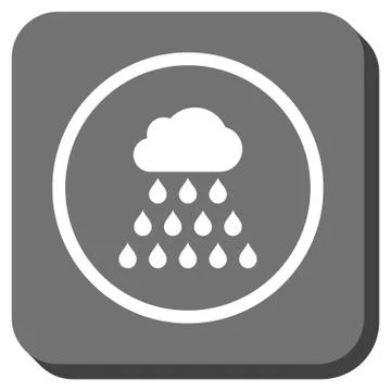 Rain Cloud Rounded Square Vector Icon 스톡 일러스트