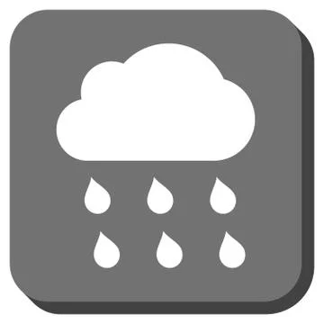 Rain Cloud Rounded Square Vector Icon 스톡 일러스트