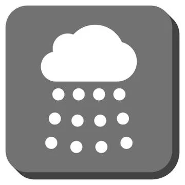Rain Cloud Rounded Square Vector Icon Stock Illustration