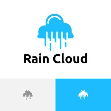 Rain Cloud Sky Water Simple Logo Template Stock Illustration