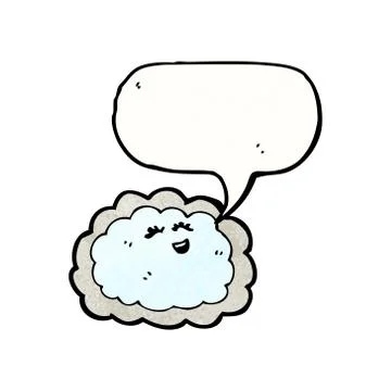 Rain cloud with speech bubble cartoon Stock Illustration