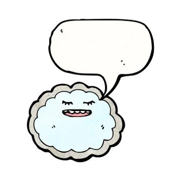 Rain cloud with speech bubble cartoon Stock Illustration