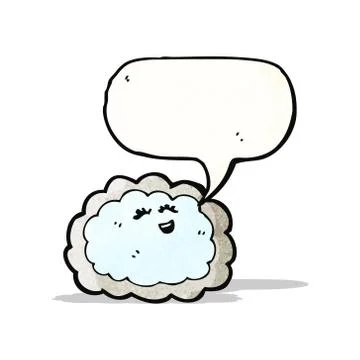 Rain cloud with speech bubble cartoon Stock Illustration