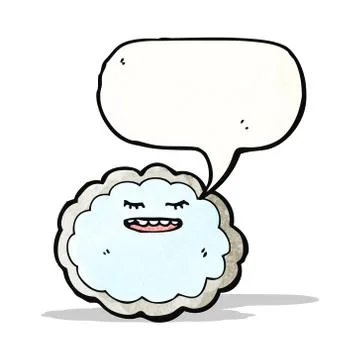 Rain cloud with speech bubble cartoon Stock Illustration