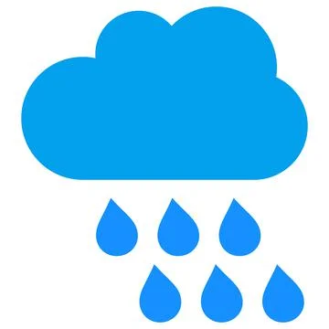Rain Cloud Vector Icon Flat Illustration Stock Illustration