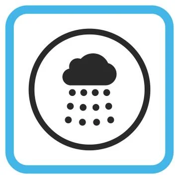 Rain Cloud Vector Icon In a Frame 스톡 일러스트