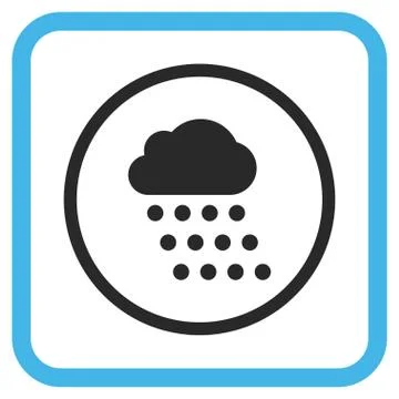 Rain Cloud Vector Icon In a Frame 스톡 일러스트