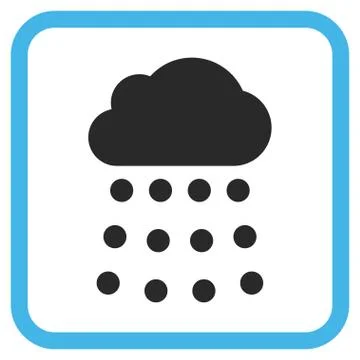 Rain Cloud Vector Icon In a Frame 스톡 일러스트