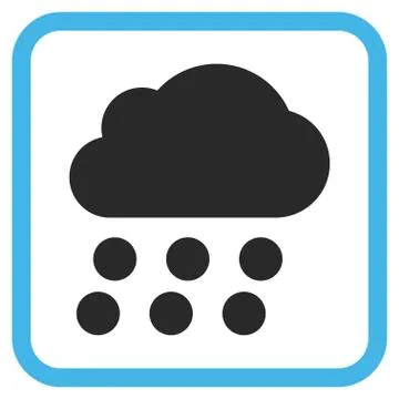 Rain Cloud Vector Icon In a Frame Illustrazione stock
