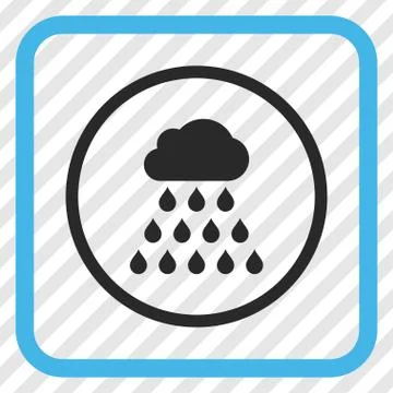 Rain Cloud Vector Icon In a Frame 스톡 일러스트