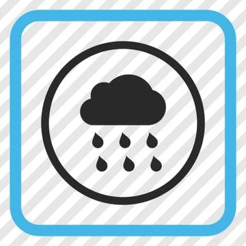 Rain Cloud Vector Icon In a Frame Illustrazione stock