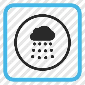 Rain Cloud Vector Icon In a Frame Illustrazione stock