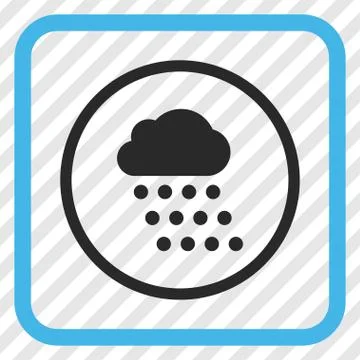 Rain Cloud Vector Icon In a Frame 스톡 일러스트