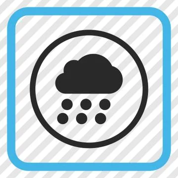 Rain Cloud Vector Icon In a Frame Stock Illustration