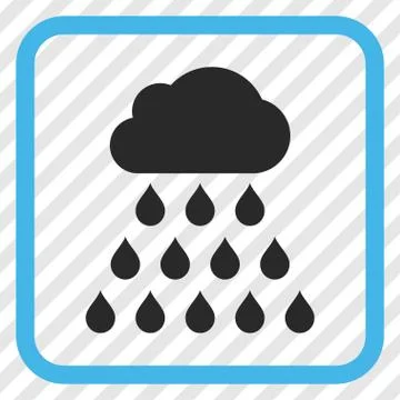 Rain Cloud Vector Icon In a Frame Illustrazione stock
