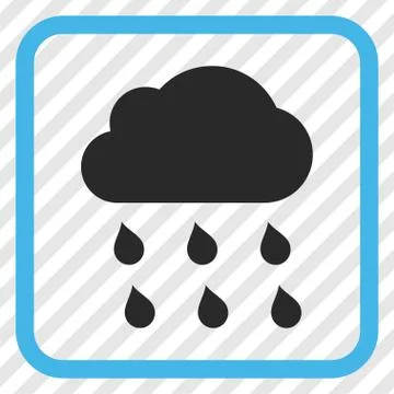 Rain Cloud Vector Icon In a Frame Stockillustratie