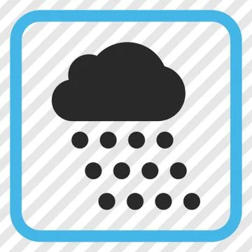 Rain Cloud Vector Icon In a Frame Stock Illustration