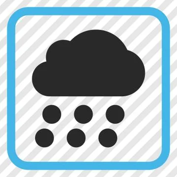 Rain Cloud Vector Icon In a Frame Illustrazione stock
