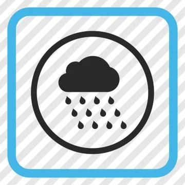 Rain Cloud Vector Icon In a Frame Stock Illustration