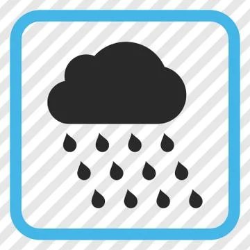 Rain Cloud Vector Icon In a Frame Ilustración de archivo