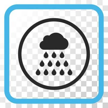 Rain Cloud Vector Icon In a Frame 스톡 일러스트