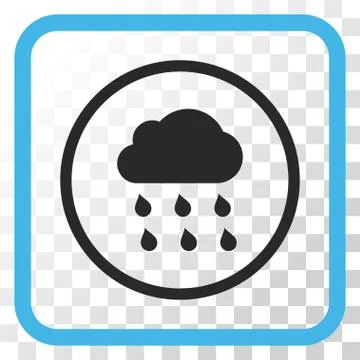 Rain Cloud Vector Icon In a Frame 스톡 일러스트