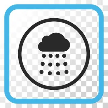 Rain Cloud Vector Icon In a Frame Illustrazione stock