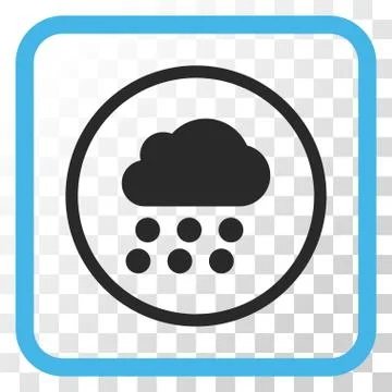 Rain Cloud Vector Icon In a Frame 스톡 일러스트