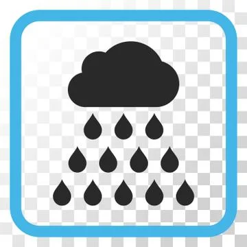 Rain Cloud Vector Icon In a Frame Stock Illustration