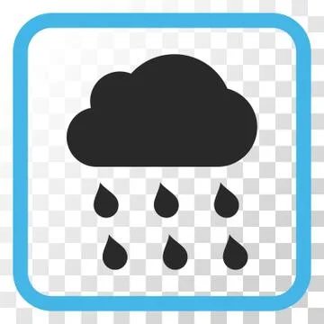 Rain Cloud Vector Icon In a Frame Illustrazione stock