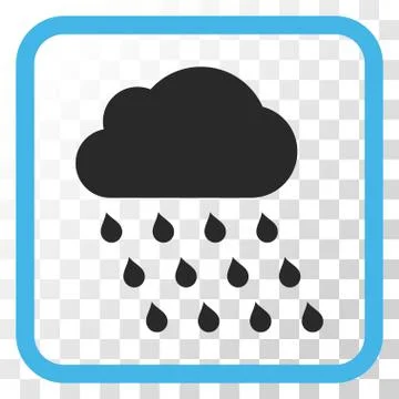 Rain Cloud Vector Icon In a Frame Illustrazione stock