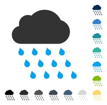 Rain Cloud Vector Icon Stock Illustration