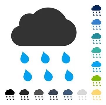 Rain Cloud Vector Icon Illustrazione stock