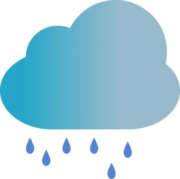 Rain cloud in vector | rain cloud with lightning and raindrops | Cloud rain.. Illustrazione stock