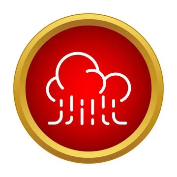 Rain cloud weather forecast icon with red circle Stock Illustration