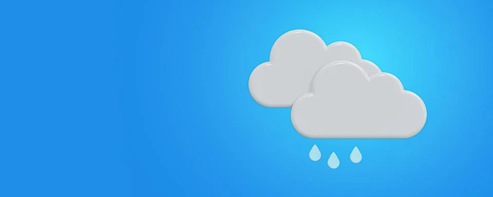 Rain, Cloud Weather forecast info icon. Rainy cloudy day, paper cut. Climate  Stock Photos